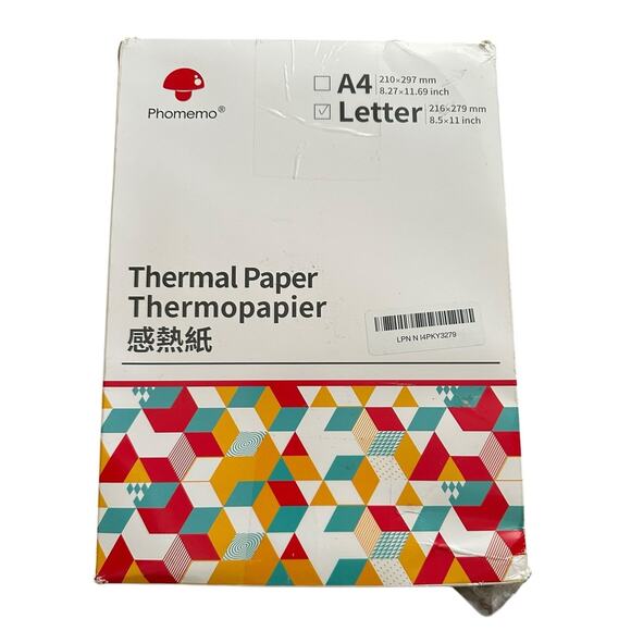 Phomemo Letter Thermal Printer Paper M08F , MT800/MT800Q 8.5" x 11", 200 Sheets - Picture 2 of 5